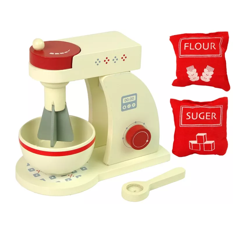 LEAN TOYS Wooden Kitchen Robot Mixer Accessories Kitchen Kids