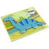 LEAN TOYS Wooden Puzzle Dinosaur Brachiosaurus Blue