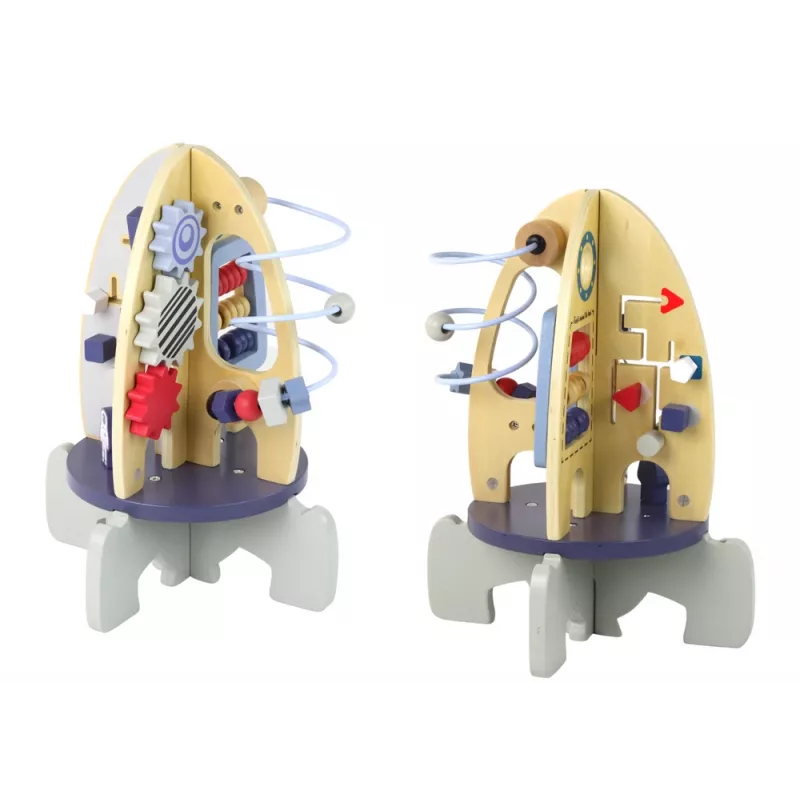 LEAN TOYS Wooden Racket Educational Beads Gears