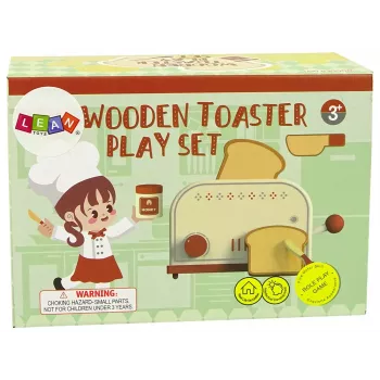 LEAN TOYS Wooden Toaster Accessories Breakfast Kitchen Kids