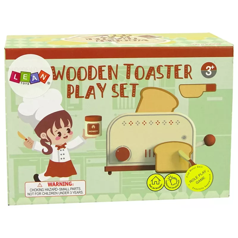LEAN TOYS Wooden Toaster Accessories Breakfast Kitchen Kids