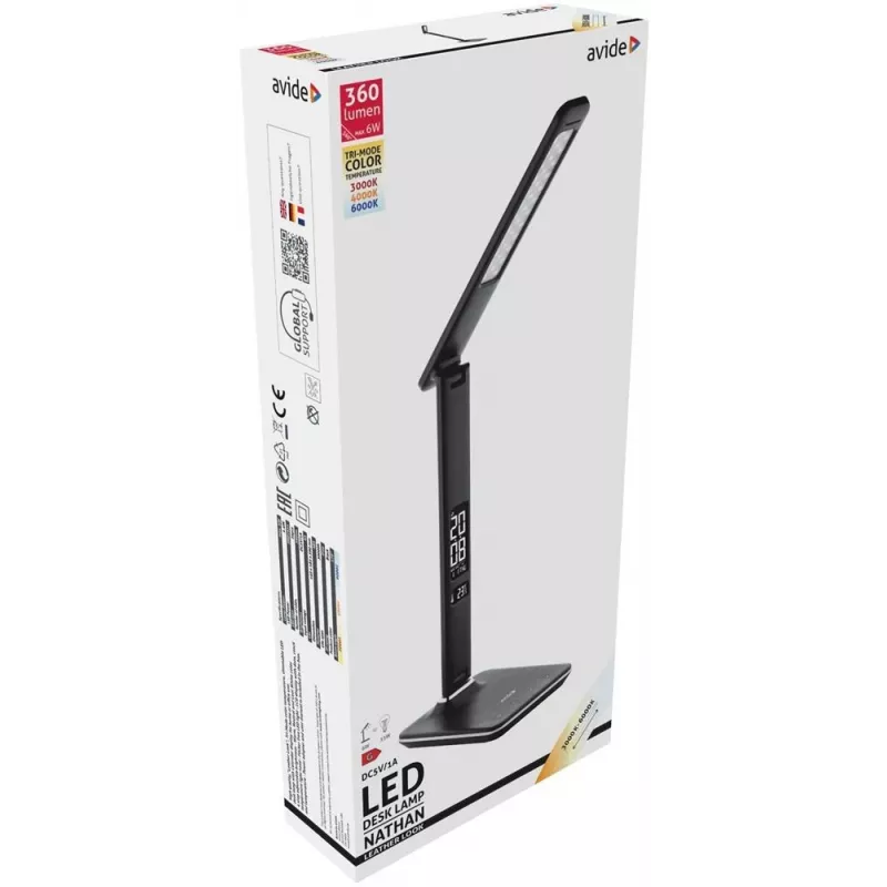 Avide LED Desk Lamp Office Calendar Black 6W 350lm