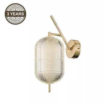 LED Wall Luminaire C2360-1C Gold | 6W Integrated LED, 480lm, 3000K Warm White, IP20, Steel