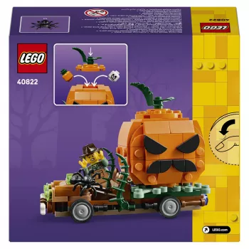 LEGO 40822 Jack-O'-Lantern Pickup Truck Building Set - 200 Pieces, Scarecrow Minifigure, Halloween Display Model