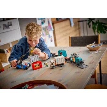 LEGO City 60509 Harbor Freight Train with Crane and Truck
