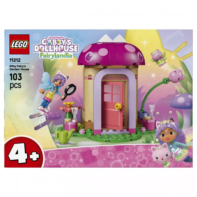 LEGO Gabby's Dollhouse Kitty Fairy's Garden House 11212 Building Set for Kids 4+ (130 Pieces)