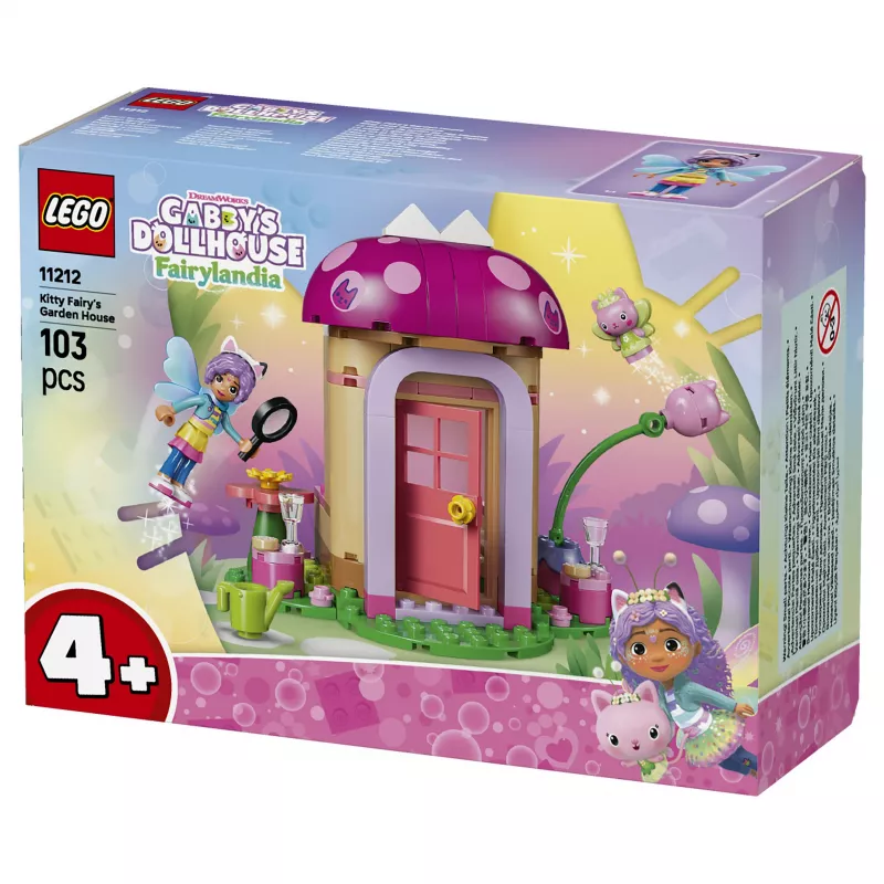 LEGO Gabby's Dollhouse Kitty Fairy's Garden House 11212 Building Set for Kids 4+ (130 Pieces)