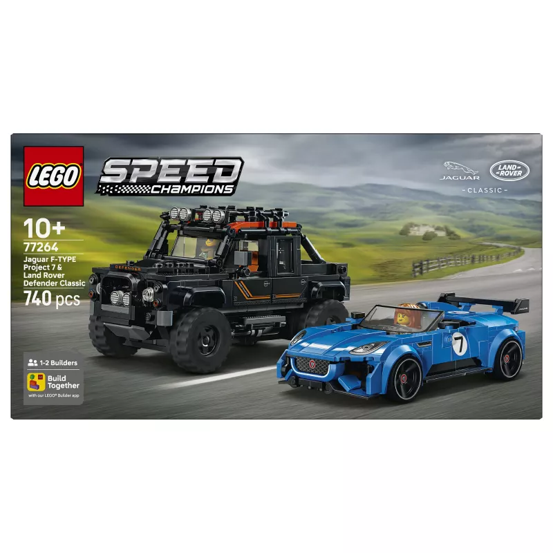 LEGO Speed Champions 77264 Jaguar F-TYPE Project 7 & Land Rover Defender Classic Building Set
