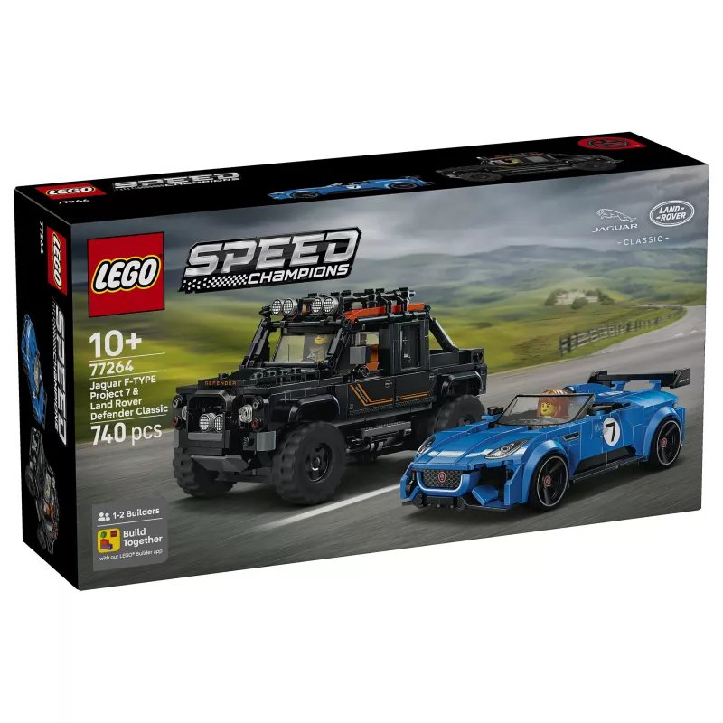 LEGO Speed Champions 77264 Jaguar F-TYPE Project 7 & Land Rover Defender Classic Building Set