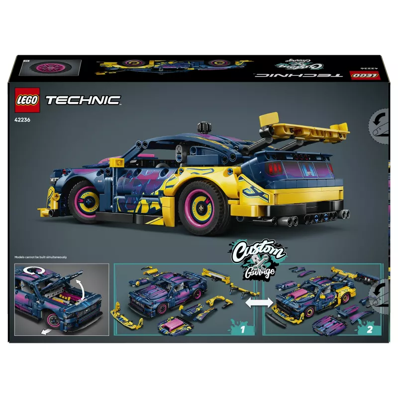 LEGO Technic 42236 Ford Mustang GT Custom Garage Race Car Building Set, 544 Pieces, Pull-Back Motors, AR App, Ages 9+