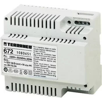 LEGRAND bticino 672 Power Supply Unit for Door Entry Systems, 230V AC to 8V DC / 12V AC, 1.2A, DIN Rail, White