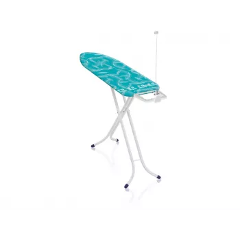 LEIFHEIT AirBoard M Compact Ironing Board with Thermo-Reflect Technology, 120 x 38 cm, Adjustable Height 75-88 cm, Lightweight EPP Frame, White/Blue