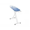 LEH Leifheit AirBoard M Solid 72563 Ironing Board 120 x 38 cm, Height Adjustable 75-88 cm, Lightweight EPP, Thermo-Reflect Cover, Fixed Iron Rest, Foldable, White/Blue