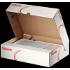 LEITZ 128004 Archive Box A4 80 mm Spine White/Red Cardboard, Pack of 25