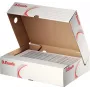 LEITZ 128004 Archive Box A4 80 mm Spine White/Red Cardboard, Pack of 25