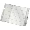 Leitz A-Z Alphabetical Index Dividers, A4, Grey Plastic Tabs on 250 g/m² Cardboard, 20-Part, 11-Hole Universal Punching 1262-01-00