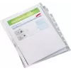LEITZ A4 10-Part Index Dividers, Transparent Polypropylene, Top-Opening, with Label Tabs 4754-00-03