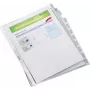 LEITZ A4 10-Part Index Dividers, Transparent Polypropylene, Top-Opening, with Label Tabs 4754-00-03