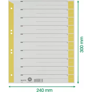LEITZ A4 Divider Sheets Yellow 160 gsm 25-Pack 16523015