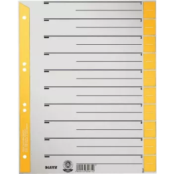 LEITZ A4 Divider Sheets Yellow 160 gsm 25-Pack 16523015