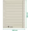 LEITZ A4 Extra Wide Index Dividers, Manila Cardboard 230 g/m², Grey Dyed Through, Blank Tabs, 100 Sheets 1658-00-85