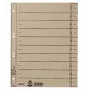 LEITZ A4 Extra Wide Index Dividers, Manila Cardboard 230 g/m², Grey Dyed Through, Blank Tabs, 100 Sheets 1658-00-85