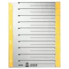 LEITZ A4 Extra Wide Kraft Cardboard Dividers, 230gsm, Grey with Yellow Blank Tabs, 10-Part Set 1652-00-15