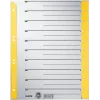 LEITZ A4 Extra Wide Kraft Cardboard Dividers, 230gsm, Grey with Yellow Blank Tabs, 10-Part Set 1652-00-15