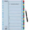 LEITZ A4 Mylar A-Z Index Dividers, 26-Tab, Multi-Coloured, Universal Punching, 160 gsm, 1 Set (100167)
