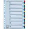 LEITZ A4 Mylar A-Z Index Dividers, 26-Tab, Multi-Coloured, Universal Punching, 160 gsm, 1 Set (100167)
