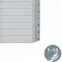 LEITZ A5 Plastic Index Dividers, Numbered 1-10, Grey, 10-Part, Polypropylene, 0.12 mm, with Writable Cover 1285-00-00