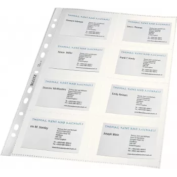 LEITZ Business Card Presentation Sleeve for 16 Cards, A4, PP Clear, 0.11 mm, Side Opening, Archival Safe (4758-30-03)