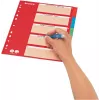 LEITZ Cardboard Index Dividers, Blank Tabs, A4, 5-Part, Multicolour, 160 gsm, with Red Writable Cover Sheet 250 gsm (4386-60-00)