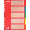 LEITZ Cardboard Index Dividers, Blank Tabs, A4, 5-Part, Multicolour, 160 gsm, with Red Writable Cover Sheet 250 gsm (4386-60-00)