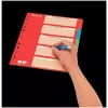 LEITZ Cardboard Index Dividers, Blank Tabs, A4, 5-Part, Multicolour, 160 gsm, with Red Writable Cover Sheet 250 gsm (4386-60-00)