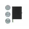 LEITZ Complete Notebook A5 Squared, Black Leather Look, 80 Sheets Ivory Paper, Elastic Band, Pen Holder 4473-00-95