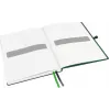 LEITZ Complete Notebook A5 Squared, Black Leather Look, 80 Sheets Ivory Paper, Elastic Band, Pen Holder 4473-00-95