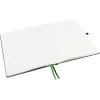 LEITZ Complete Notebook A5 Squared, Black Leather Look, 80 Sheets Ivory Paper, Elastic Band, Pen Holder 4473-00-95