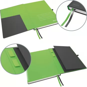 LEITZ Complete Notebook, iPad Format, Squared, 80 Sheets 96 gsm Ivory Paper, Leather Look, Black 4473-00-95