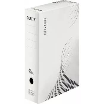 LEITZ easyboxx Archive Box White 100 mm Spine, 100% Recycled Corrugated Cardboard, Double Closing Flaps, 25 Pack (6132-00-00)