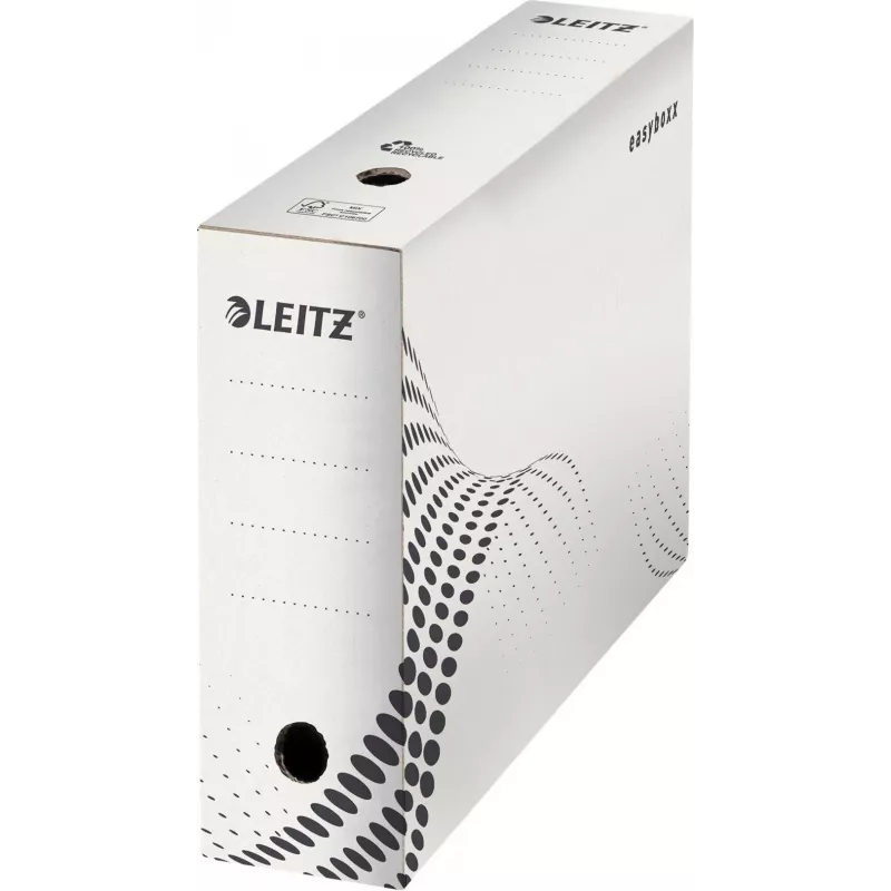 LEITZ easyboxx Archive Box White 100 mm Spine, 100% Recycled Corrugated Cardboard, Double Closing Flaps, 25 Pack (6132-00-00)