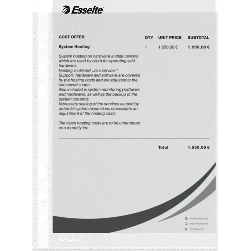 LEITZ Esselte A5 Multi-punched Pocket 50 Micron Transparent Pack of 100 23782