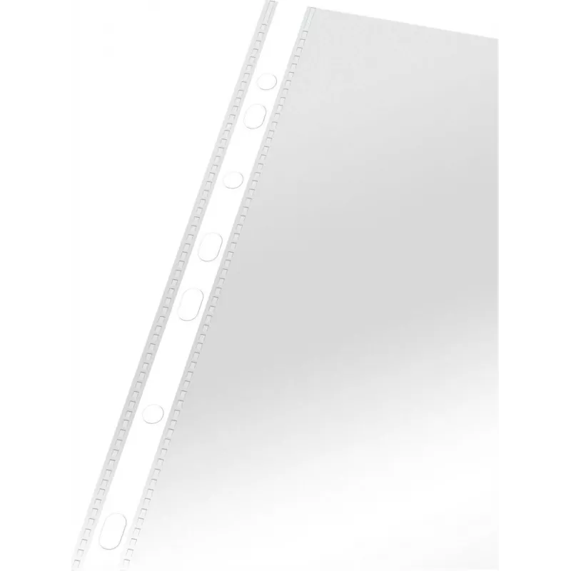 LEITZ Esselte Standard Document Sleeve A4, Polypropylene, Crystal Clear, 0.06 mm, Top Open, Document Safe, Multi-Punched, Reinforced Edge, Pack of 100 (925008)