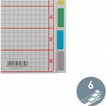LEITZ Extra Strong Cardboard Index Dividers, Blank, A5, 6-Part, Grey 230 g/m², Writable Cover Sheet with Grid Print 4355-00-85
