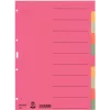 LEITZ Extra Strong Cardboard Index Dividers, Blank Tabs, A4, 10-Part, Multi-Coloured, 230 gsm, 5-Colour Dyed-Through Cardboard (4359-00-00)