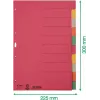 LEITZ Extra Strong Cardboard Index Dividers, Blank Tabs, A4, 10-Part, Multi-Coloured, 230 gsm, 5-Colour Dyed-Through Cardboard (4359-00-00)
