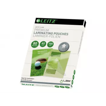 Leitz iLAM UDT A5 Laminating Pouches, 125 micron, Transparent Glossy, 100 Pack 74920000