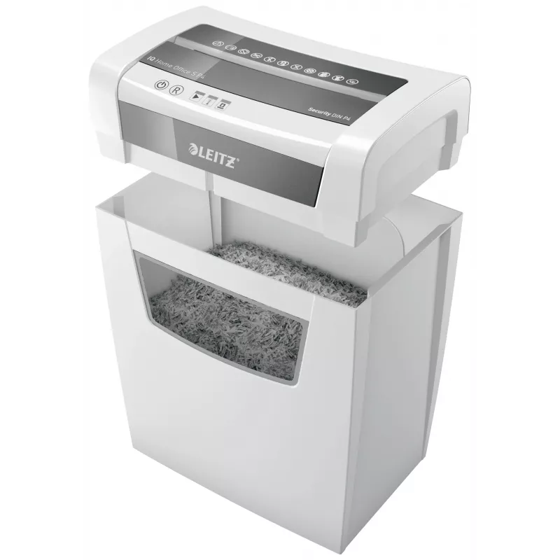 LEITZ IQ Home Office S P-4 Particle Cut Shredder, 8 Sheets, 10 L, White (80360000)
