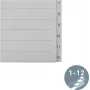 LEITZ Manila Index Dividers, Numeric 1-12, A4 Extra Wide, Grey, 12-Part, 100 gsm, 80 mm Punching, Reinforced Holes 1233-00-85