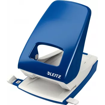 LEITZ Nexxt 5138 Blue 40-Sheet 2-Hole Punch with Metal Base and Plastic Top 5138-00-35